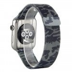 Wholesale Premium Color Stainless Steel Magnetic Milanese Loop Strap Wristband for Apple Watch Series 7/6/SE/5/4/3/2/1 Sport - 44MM / 42MM (Camouflage Dark Gray)